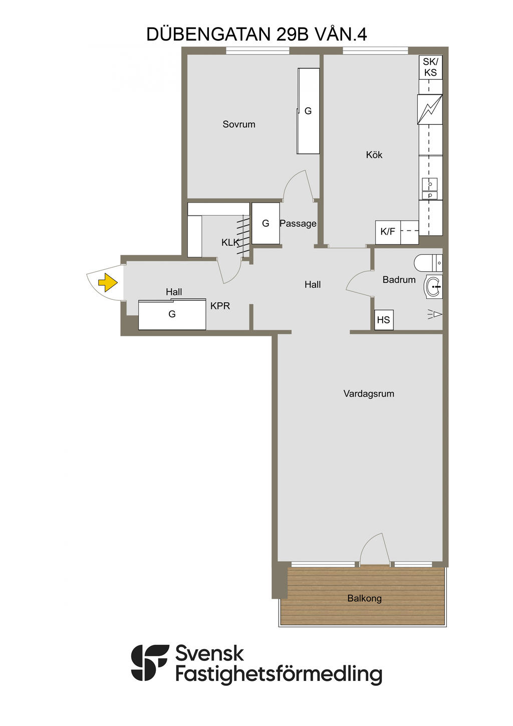 DÜBENGATAN 29B VÅN.4 - 2D -RITNING