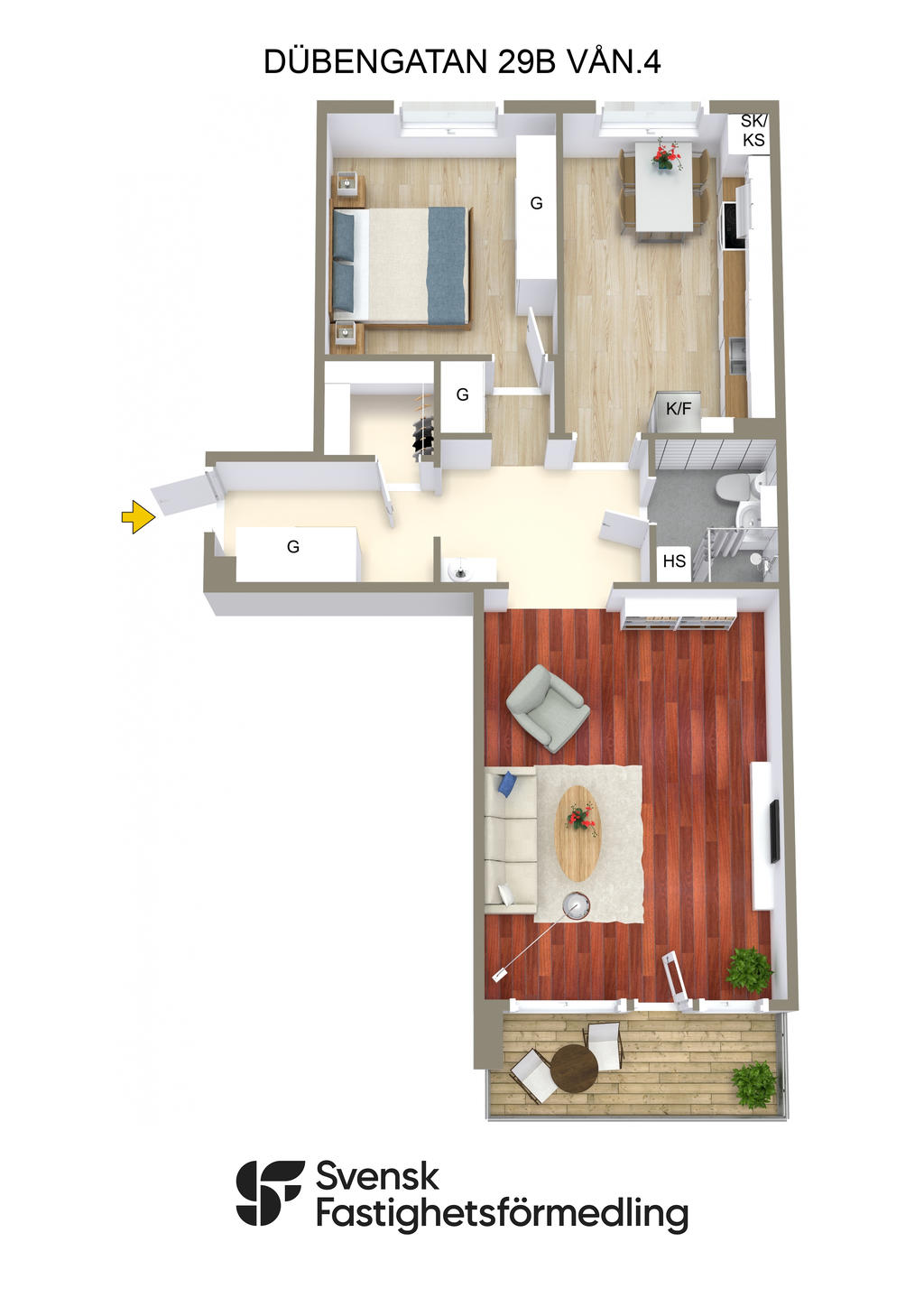 DÜBENGATAN 29B VÅN.4 - 3D-RITNING