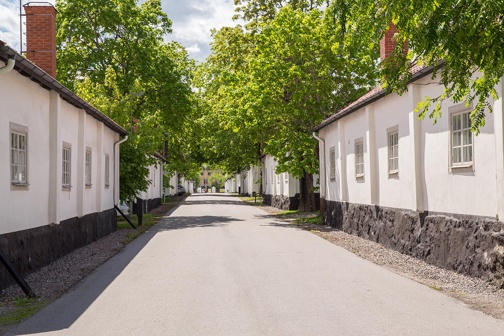 Områdesbild:
Vacker bruksmiljö med smedstugor
