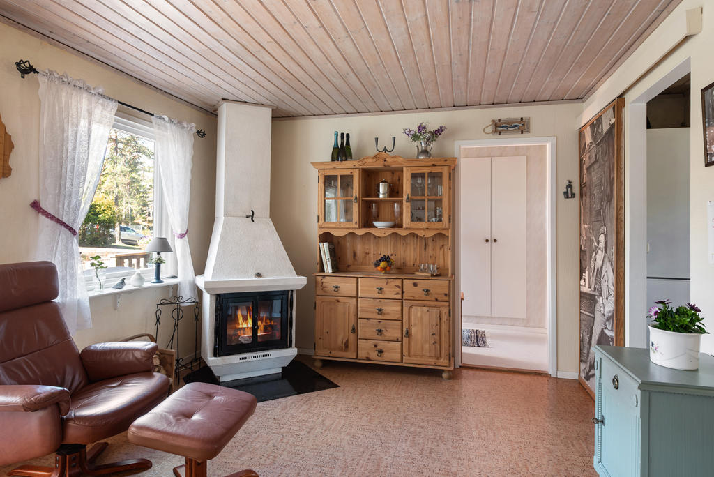 Härligt kamin för värme och mys.