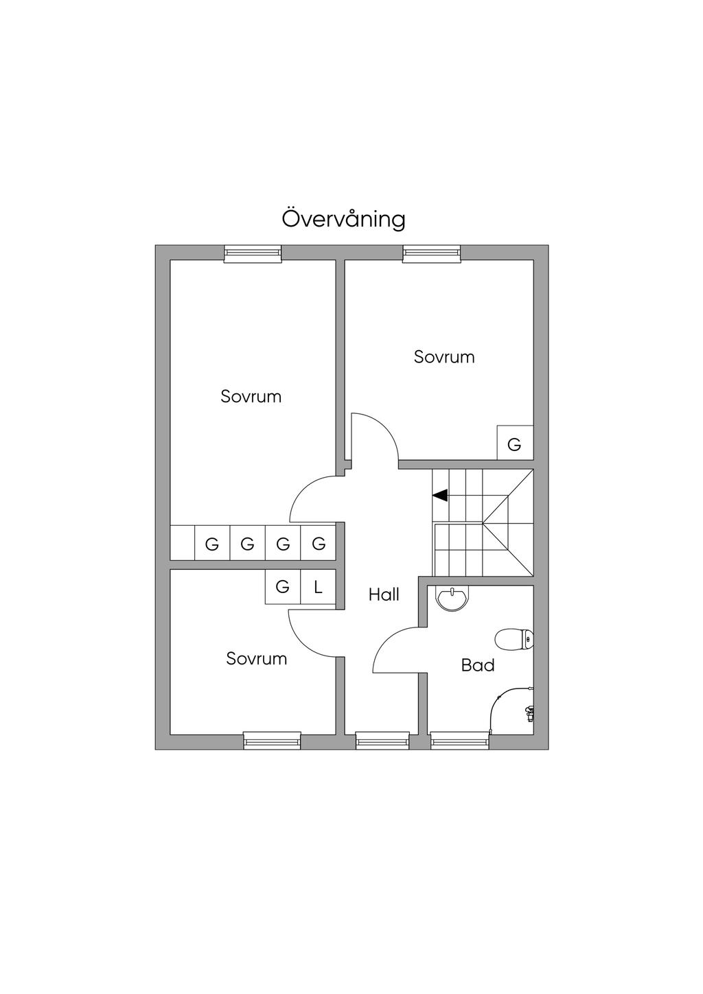 Planlösning övre plan