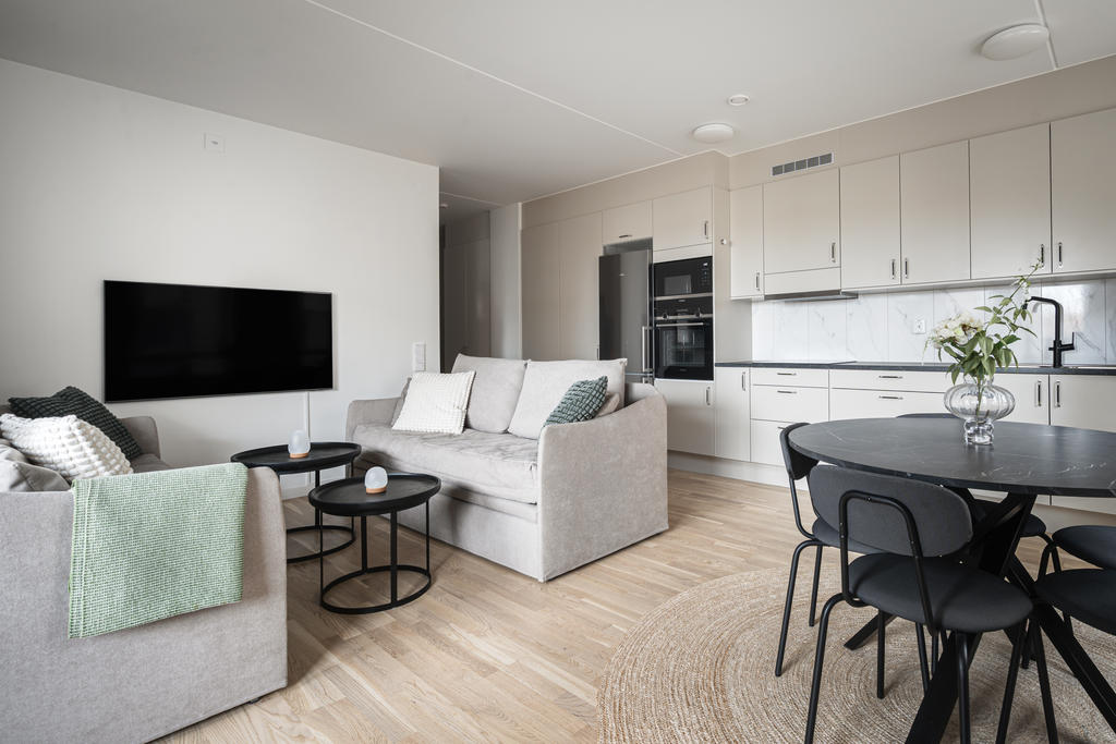 Vardagsrum och kök i öppen planlösning! 