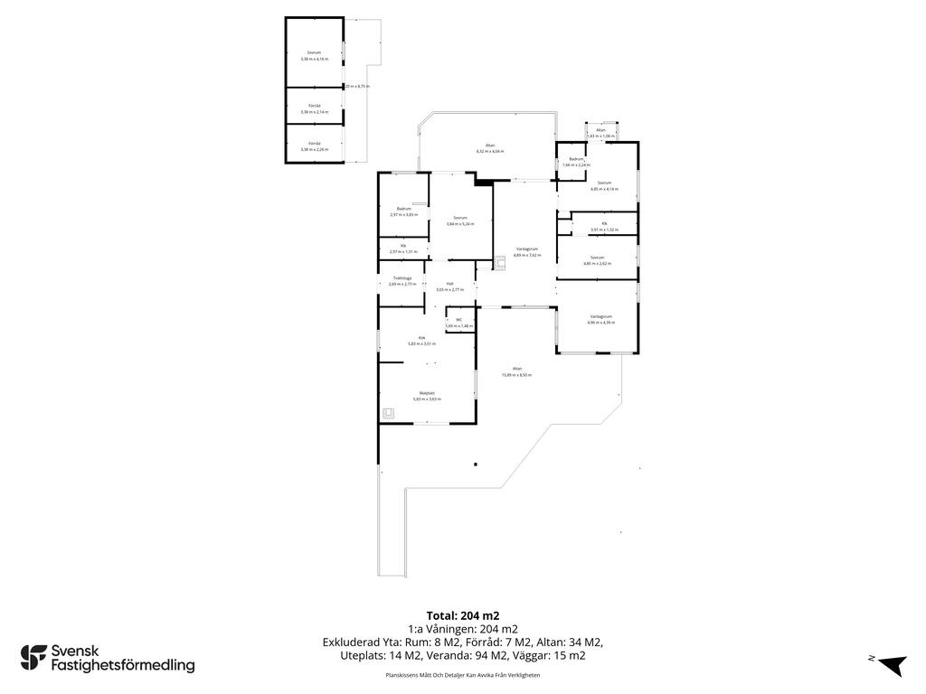Planlösning med mått