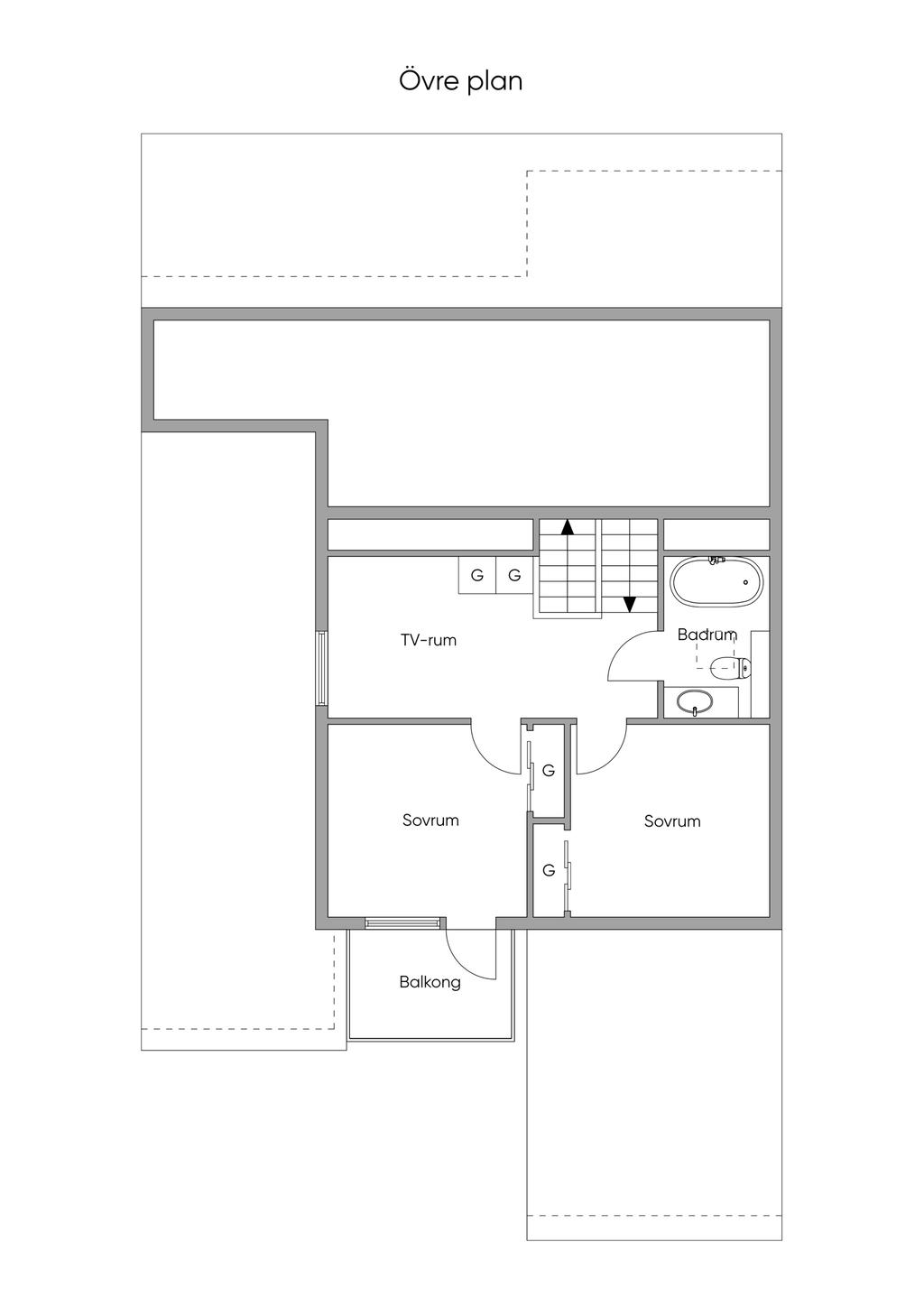 Övre Plan/ övre etage, 2D