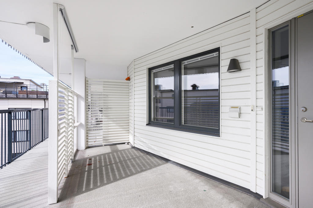 Trevlig uteplats på loftgång