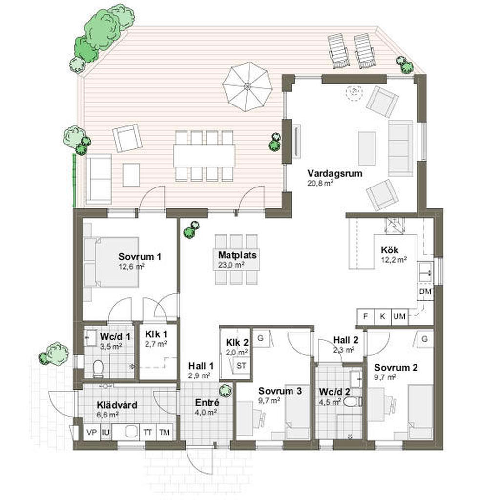 Planlösning villa Ölmanäs