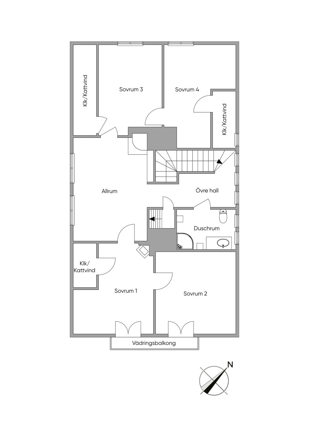 Planritning övre plan
