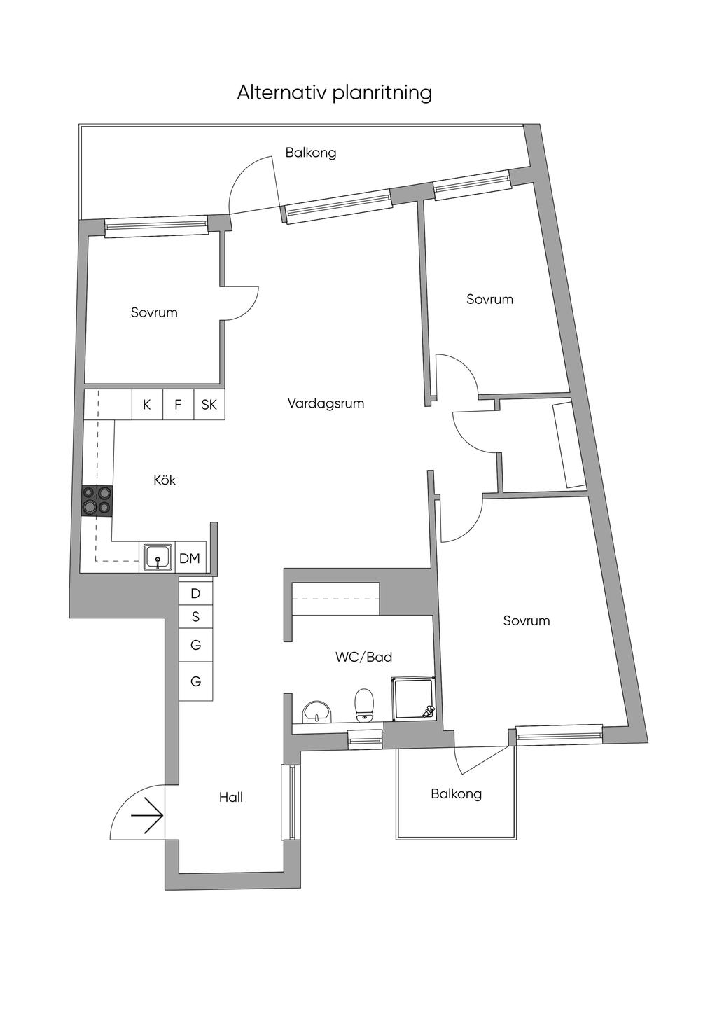 Alternativ planlösning