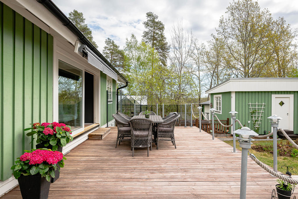 Soligt läge på uteplatsen