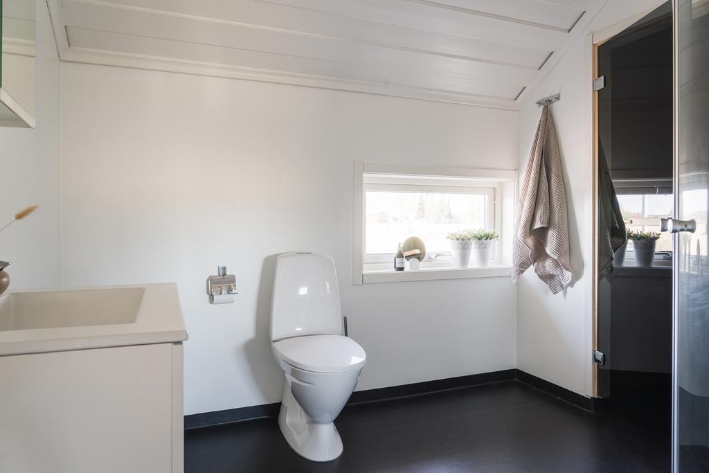 Badrum med bastu på övre plan