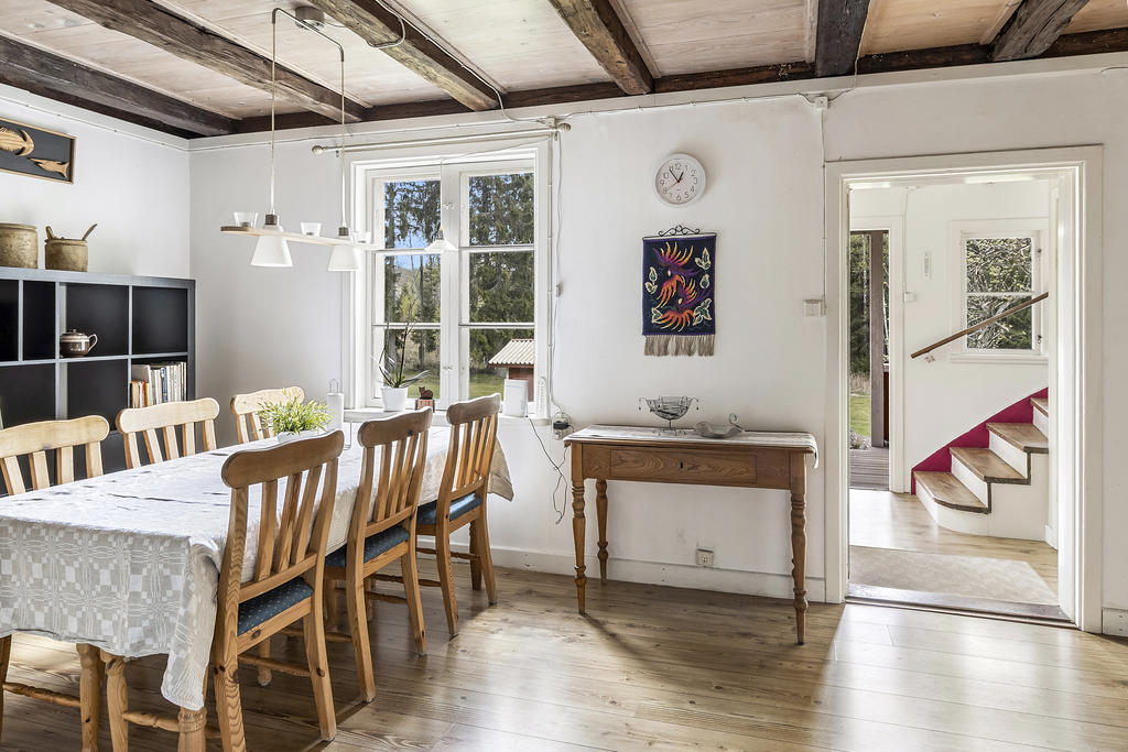 Rymligt kök med plats för matbord