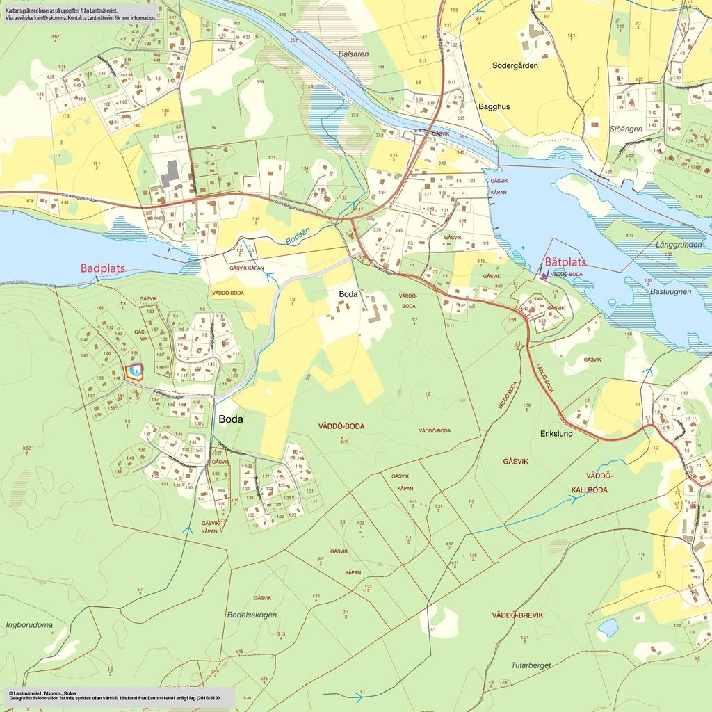 Områdeskarta Väddö-Boda