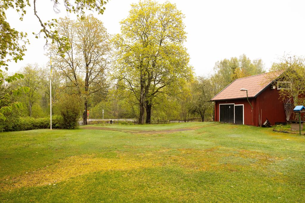 Trädgård på huset framsida