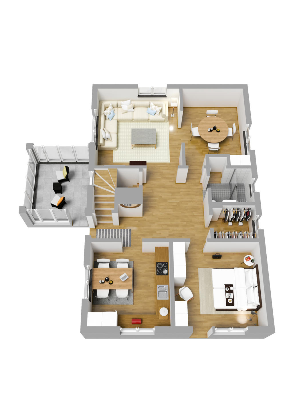 Planlösning entréplan 3D