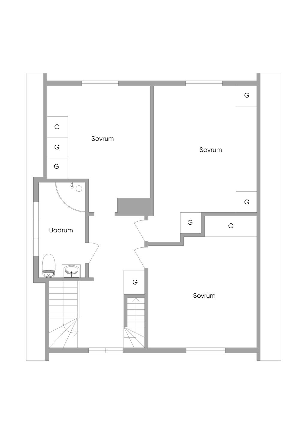 Planlösning Övre plan