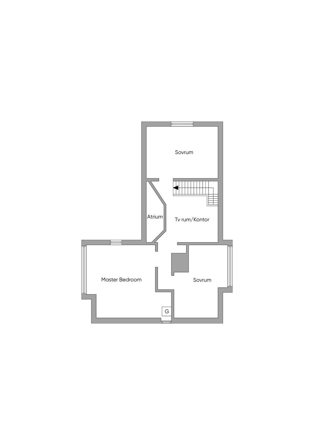Övre Plan Stora huset, 2D