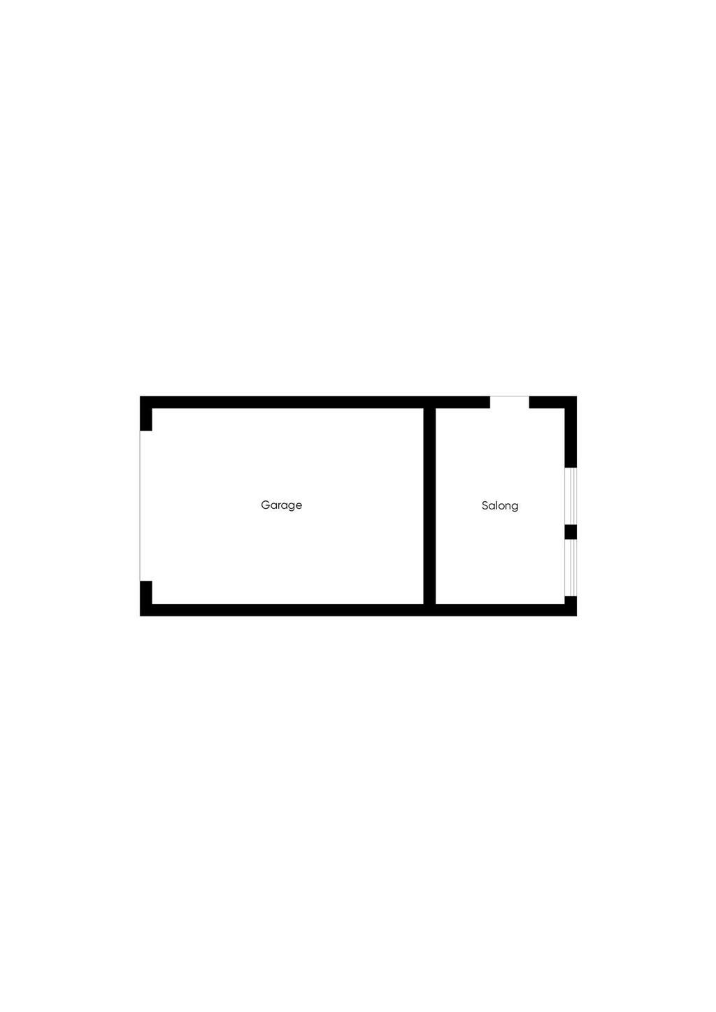 Planlösning garage/salong