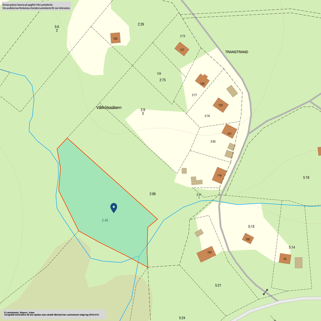 Fastighetskarta MALUNG-SÄLEN SÖRSJÖN 2.48