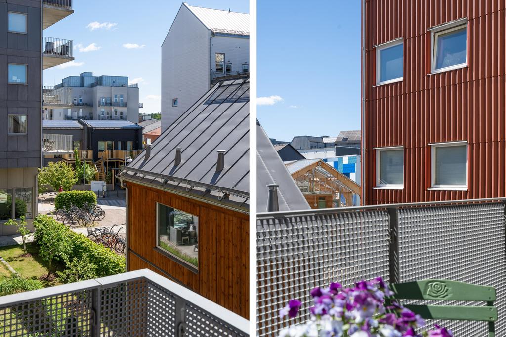 Varierad utsikt in mot Vallastaden 