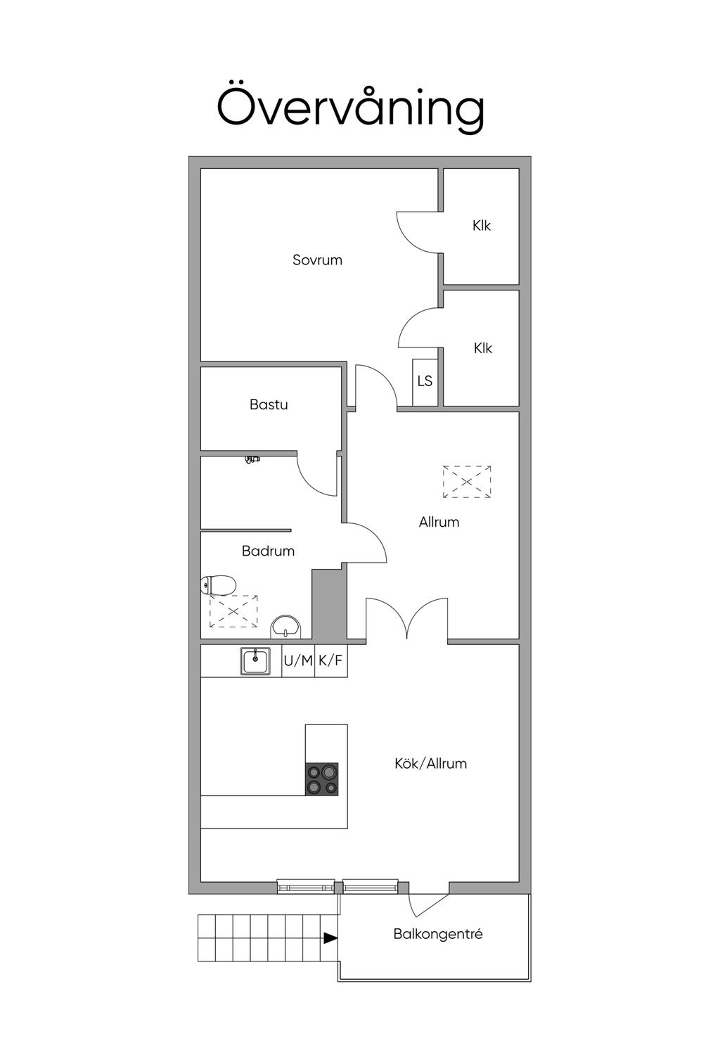 Planritning övre plan