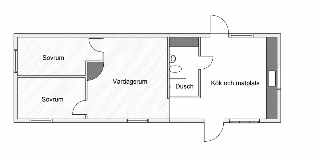 Förslag på planlösning vid utbyggnad
