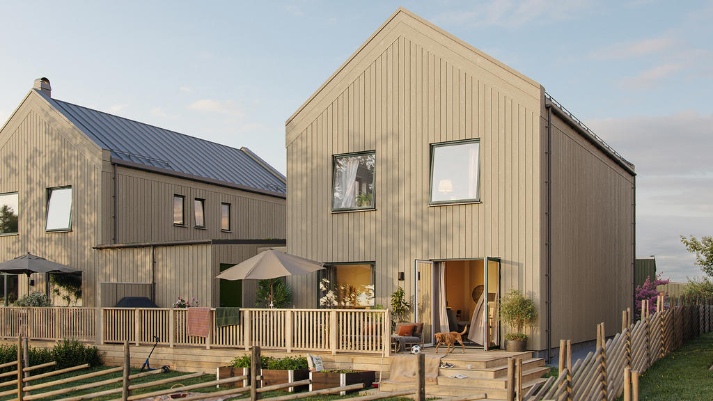 2-planshus 136 m² exteriör