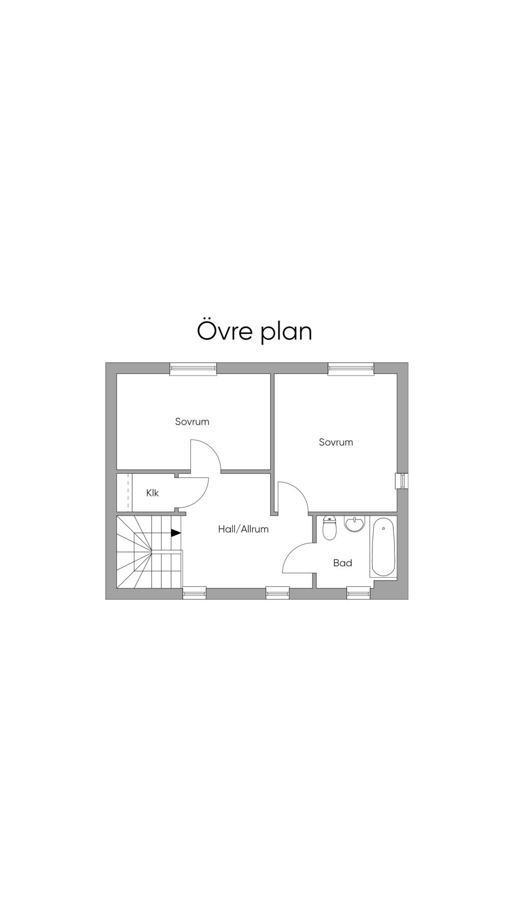 Planlösning övre plan