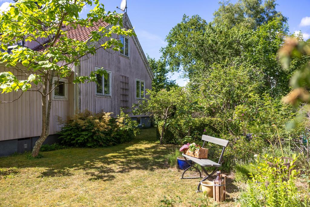 Bostadshus och trädgård