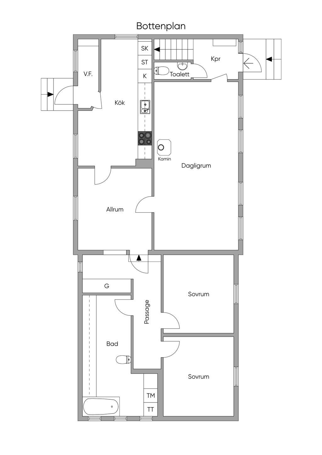 Planritning bottenplan