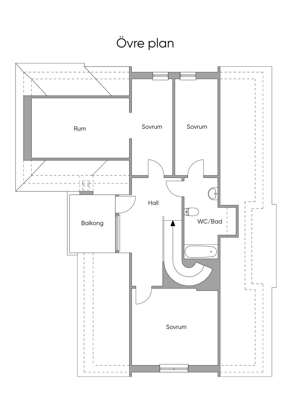 Planlösning Övre plan