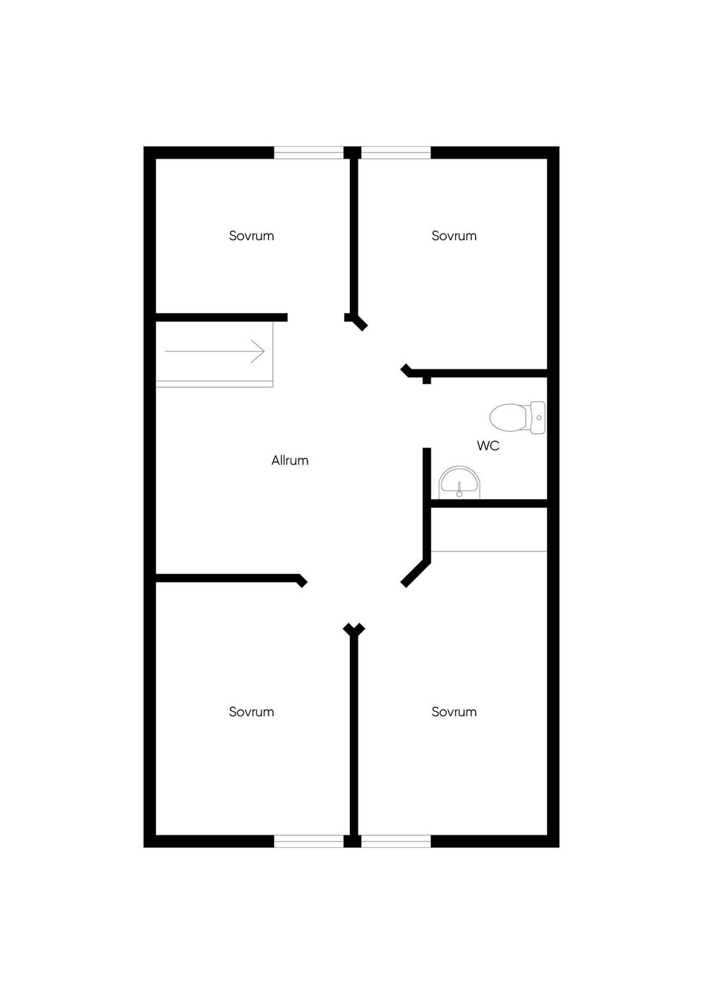 Planlösning - Övre plan