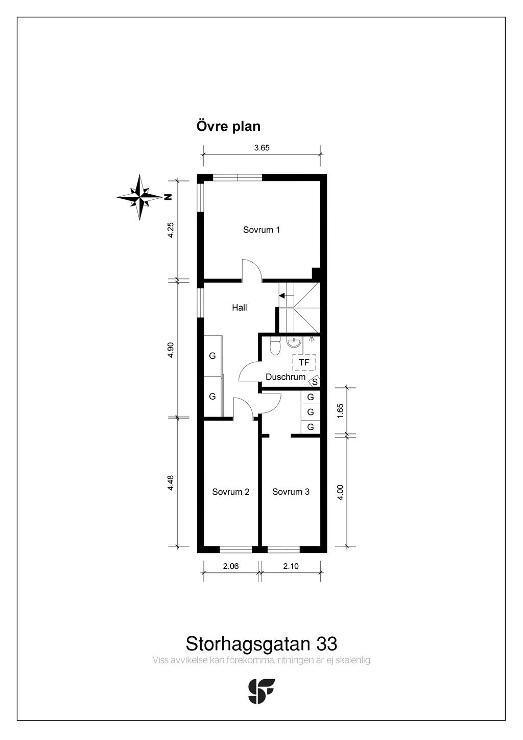 Planritning övervåning