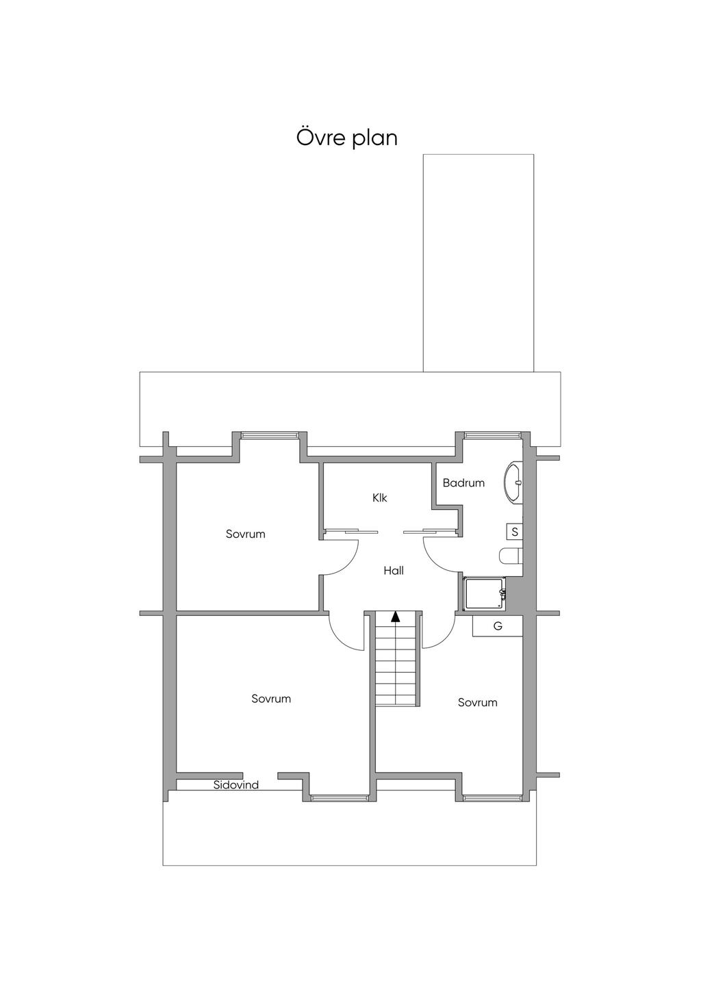 Planlösning övre plan