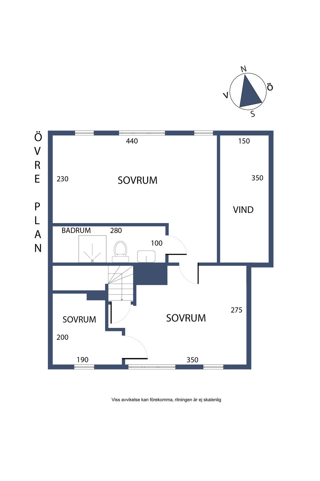 Planlösning, övre plan 