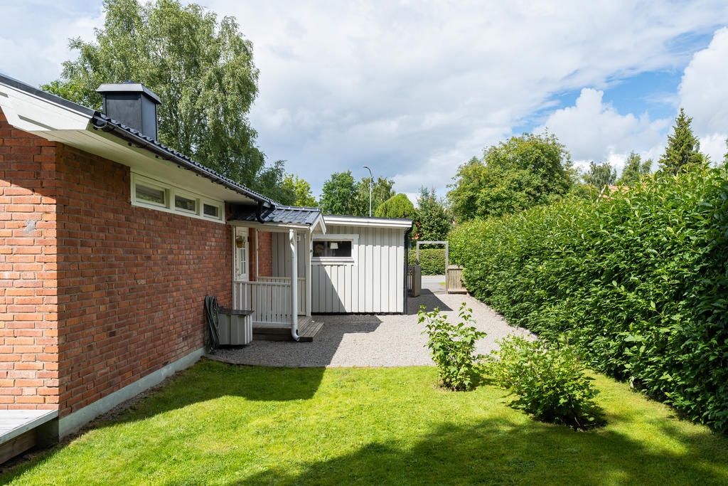Mysig framsida tack vare att garaget skärmar av!