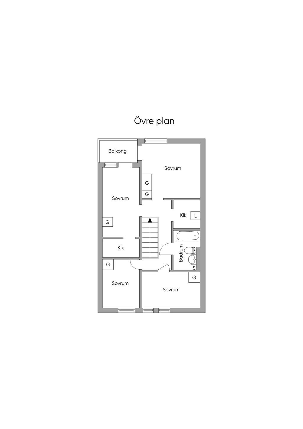 Planlösning övre plan