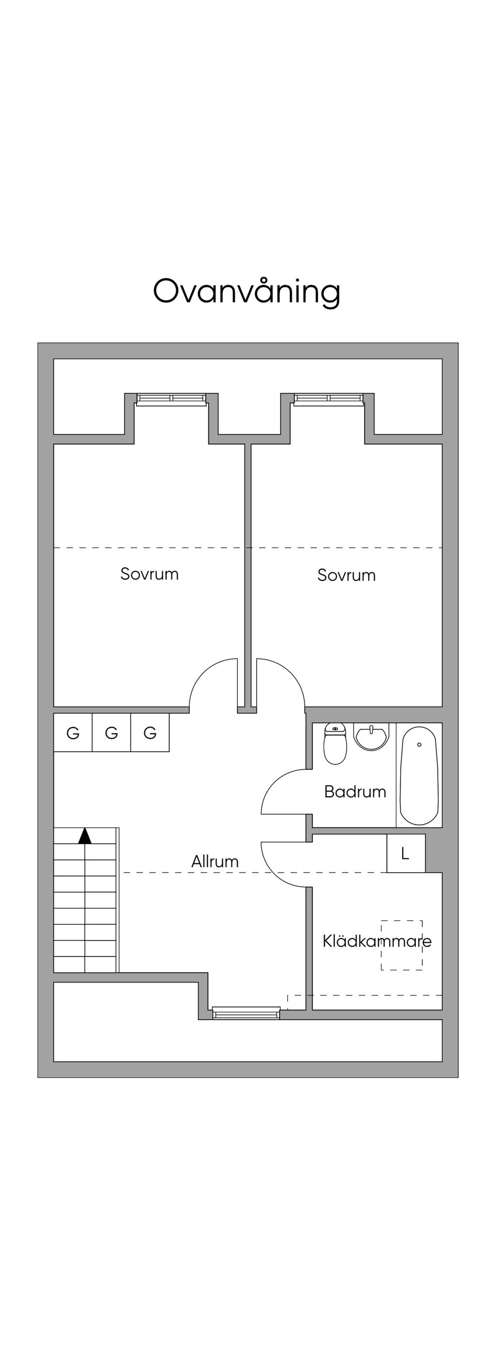 Planlösning Övre plan 