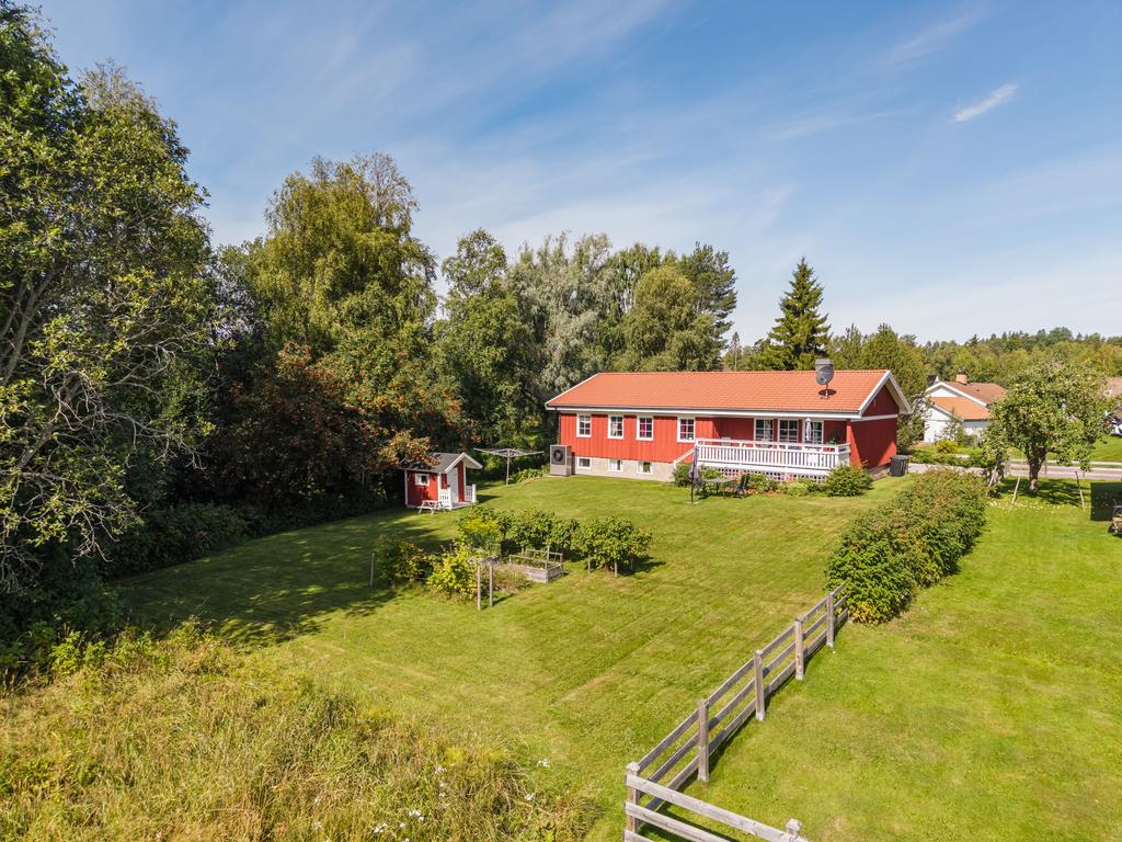 Fin trädgårdstomt med fruktträd och bärbuskar