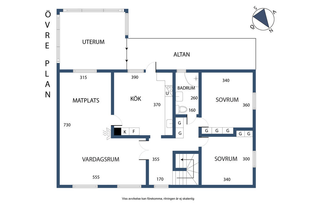 Planlösning, övre plan