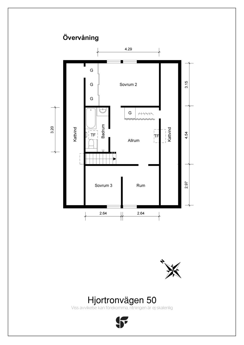 Planritning övervåning 
