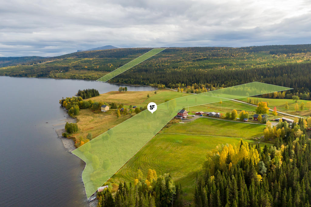 Tomtmarkeringen på bilden är ungefärlig. En exakt fastighetsgräns framgår av Lantmäteriets karta.