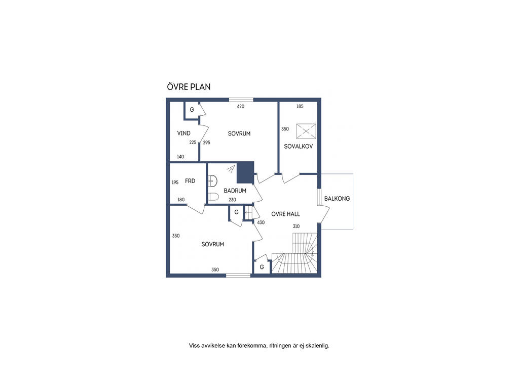 Planlösning, övre plan