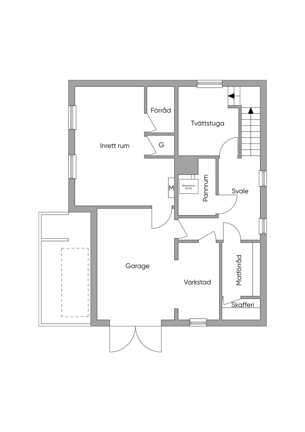Planlösning. Källarplan