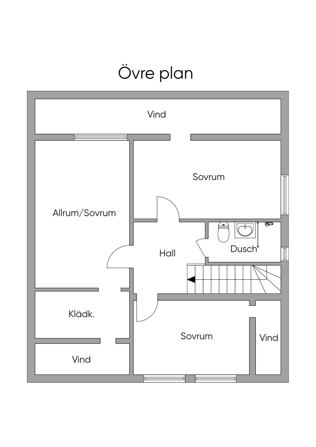Planlösning övre plan