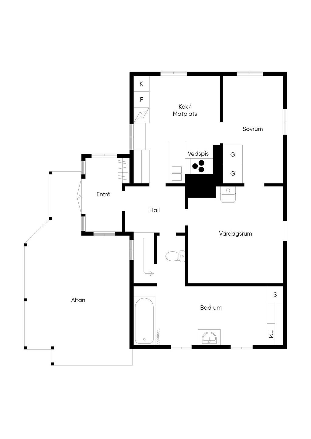 Planritning nedre plan 