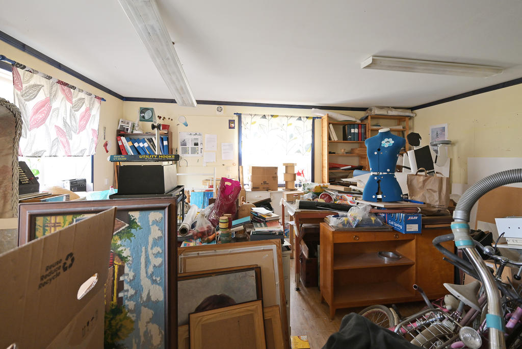 Hobbyrummet innanför garaget