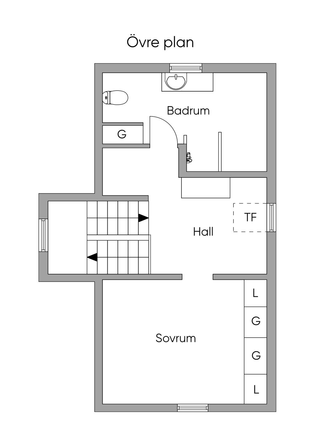 Planlösning Övre plan