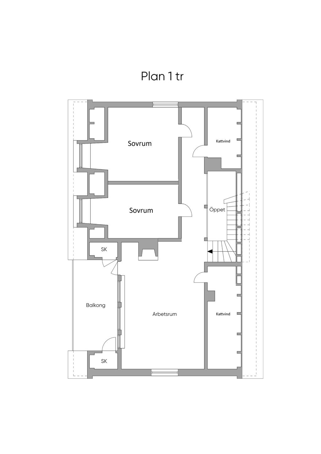 Alternativ planlösning övre plan
